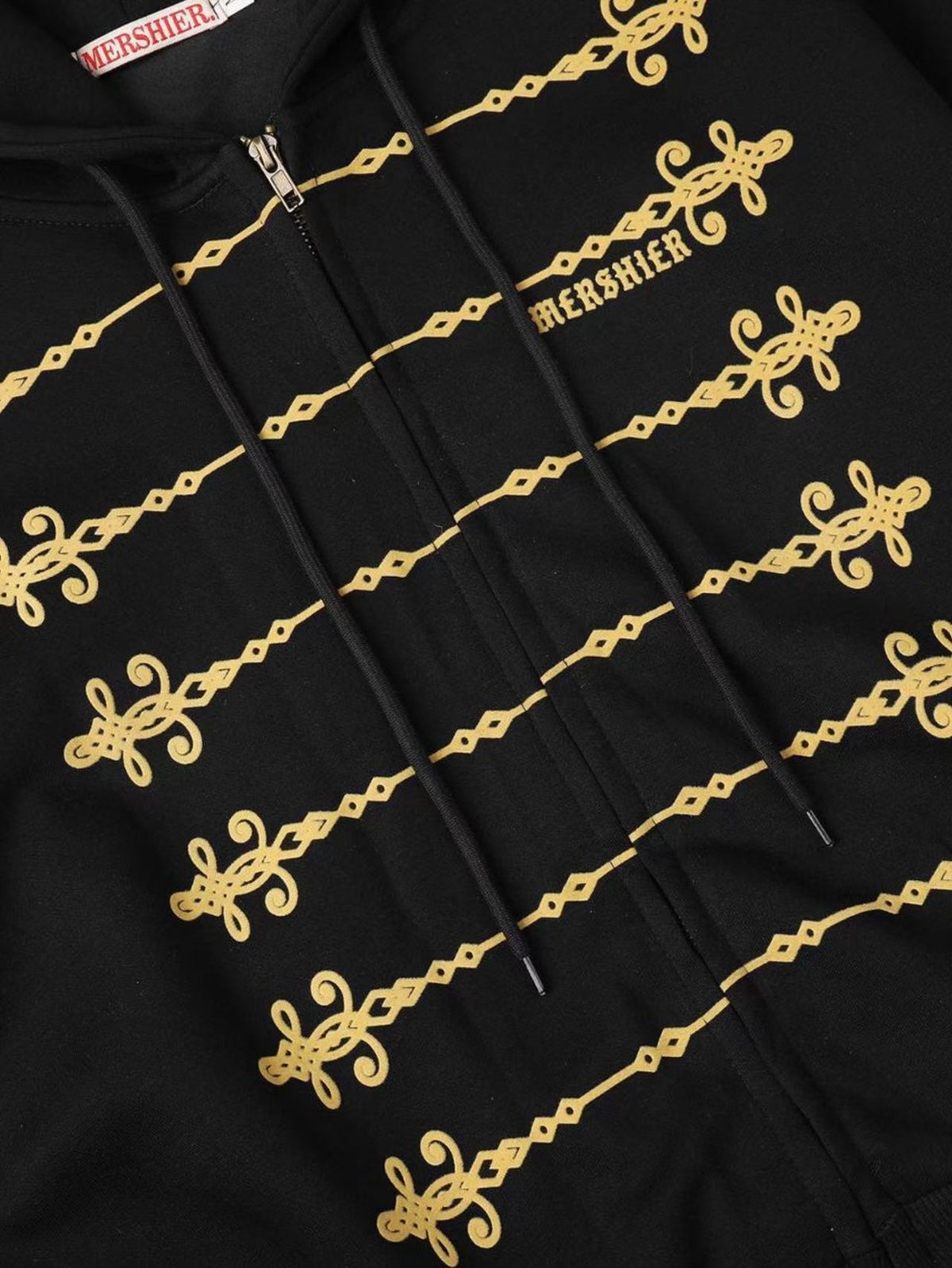 'Dynasty Rogue'New Chinese  Napoleon Rope Print Double Zip Up Hoodie