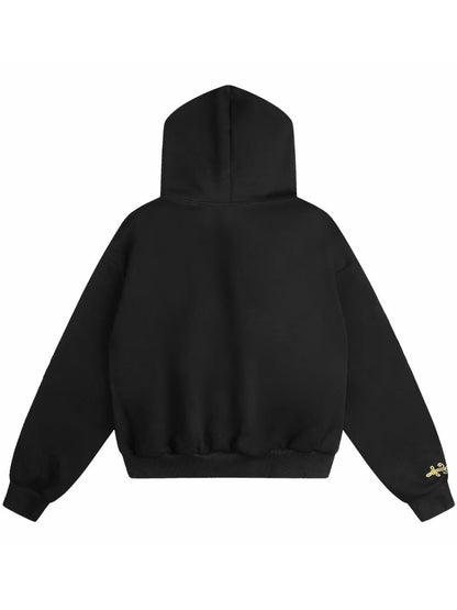 'Dynasty Rogue'New Chinese  Napoleon Rope Print Double Zip Up Hoodie