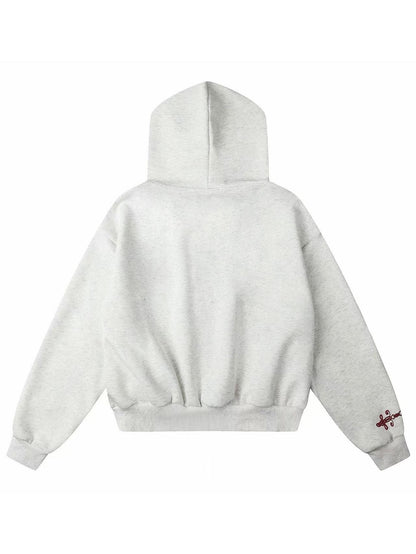 'Dynasty Rogue'New Chinese  Napoleon Rope Print Double Zip Up Hoodie
