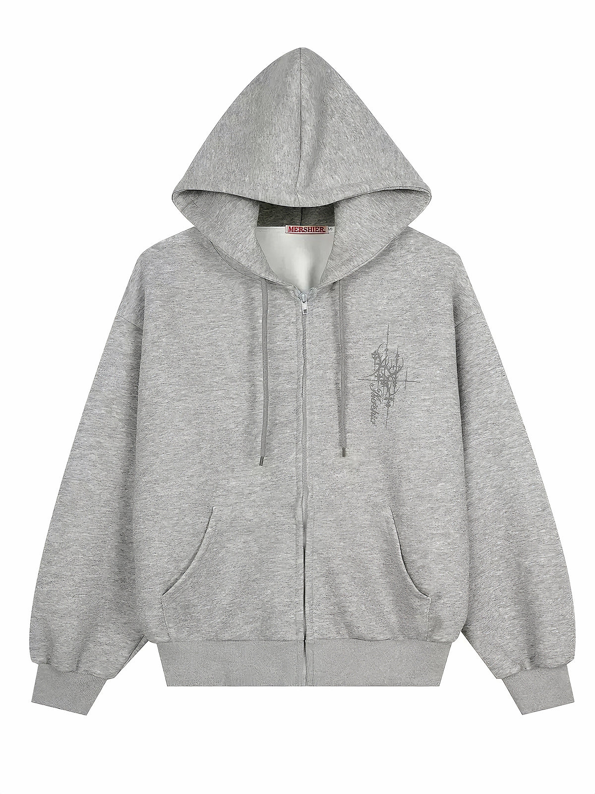 'Rebellion'Back Sequin Wing Graffiti Graphic Zip Hooded Jacket