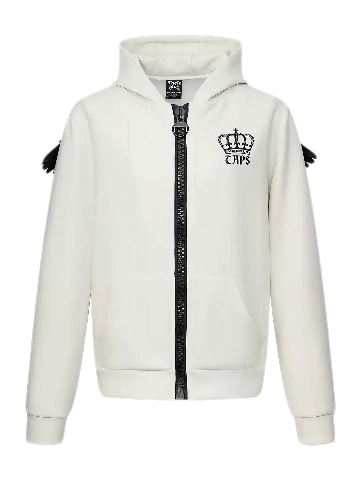 'Riot Angel'Crown Embroidered Angel Wings Back Embroidery Zip Jacket