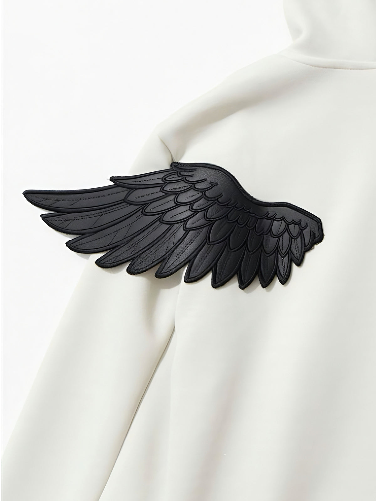 'Riot Angel'Crown Embroidered Angel Wings Back Embroidery Zip Jacket
