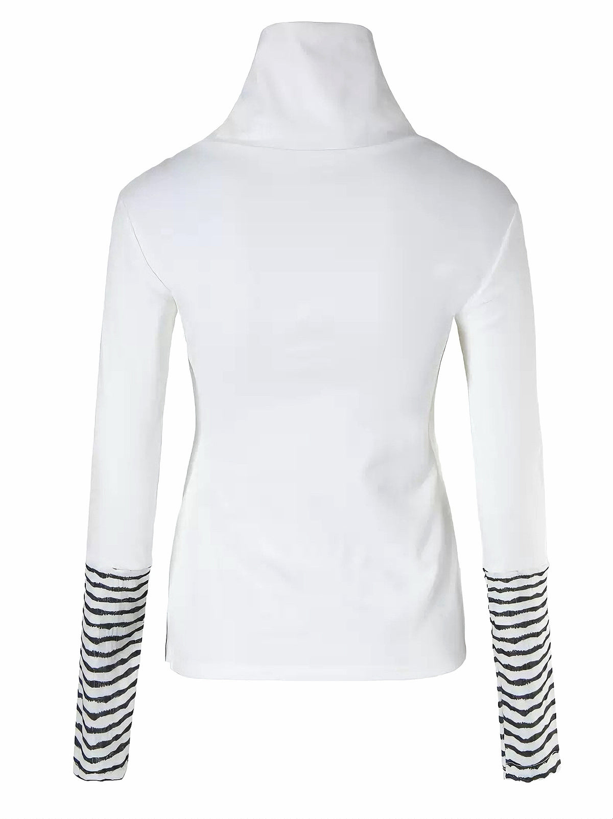 'NovaThread' Grunge Alt Faux Two-Piece Contrast Stripe Print Long Sleeve Shirt