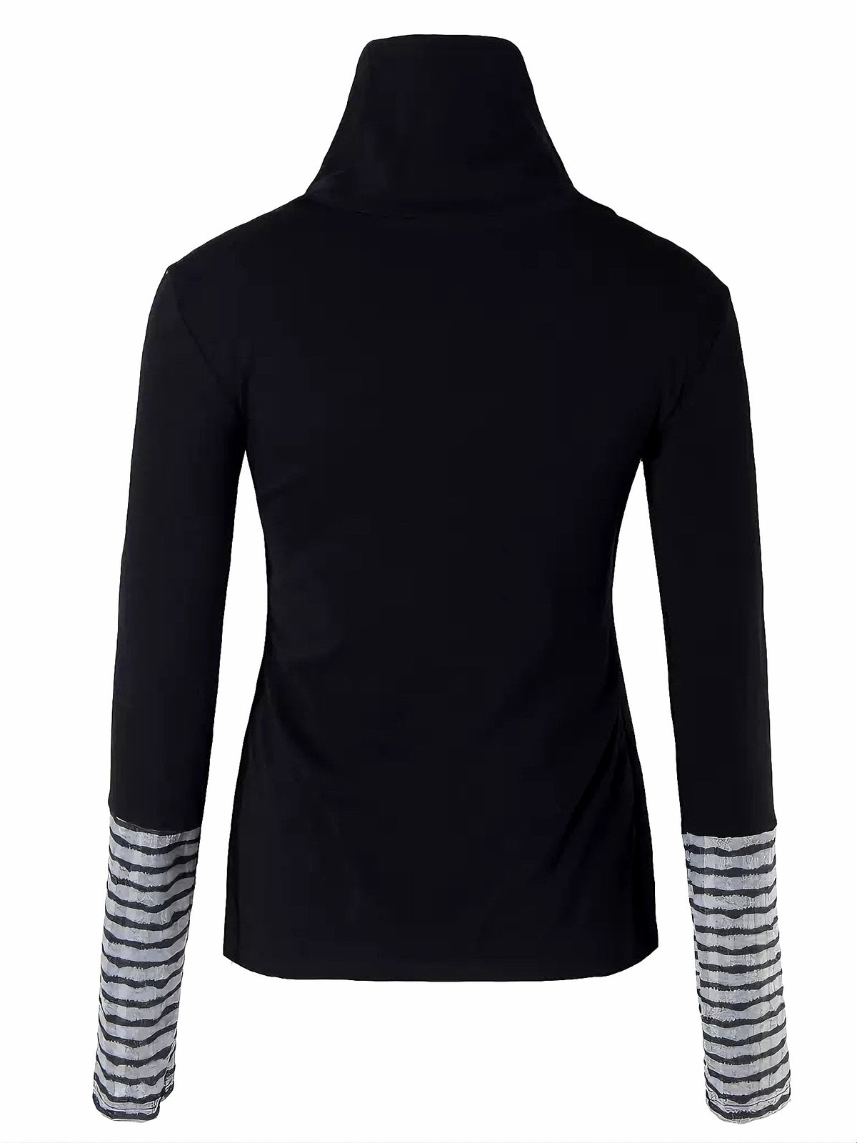 'NovaThread' Grunge Alt Faux Two-Piece Contrast Stripe Print Long Sleeve Shirt