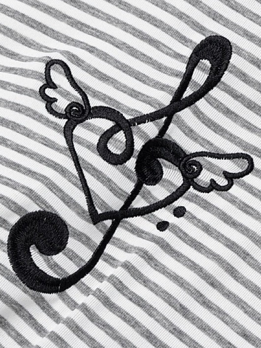 'Rhythm Muse'Retro Vintage Music Note Striped Cape