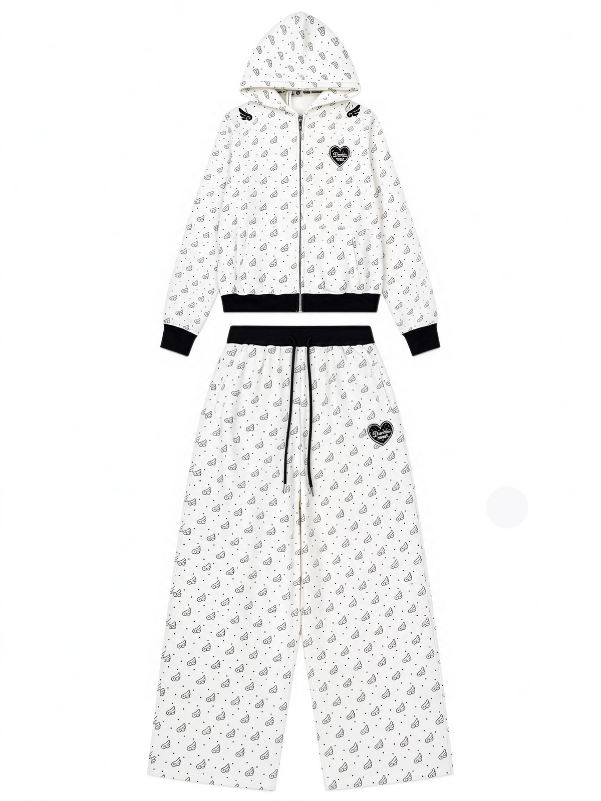 'Sweetie Angel' Kawaii Y2k Angel Rebel 3D Wings 2 Pieces Tracksuit Set