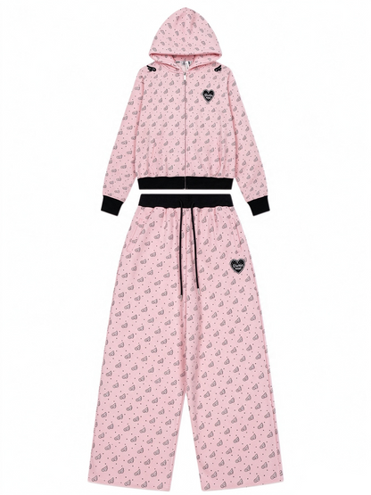 'Sweetie Angel' Kawaii Y2k Angel Rebel 3D Wings 2 Pieces Tracksuit Set