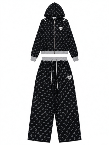 'Sweetie Angel' Kawaii Y2k Angel Rebel 3D Wings 2 Pieces Tracksuit Set