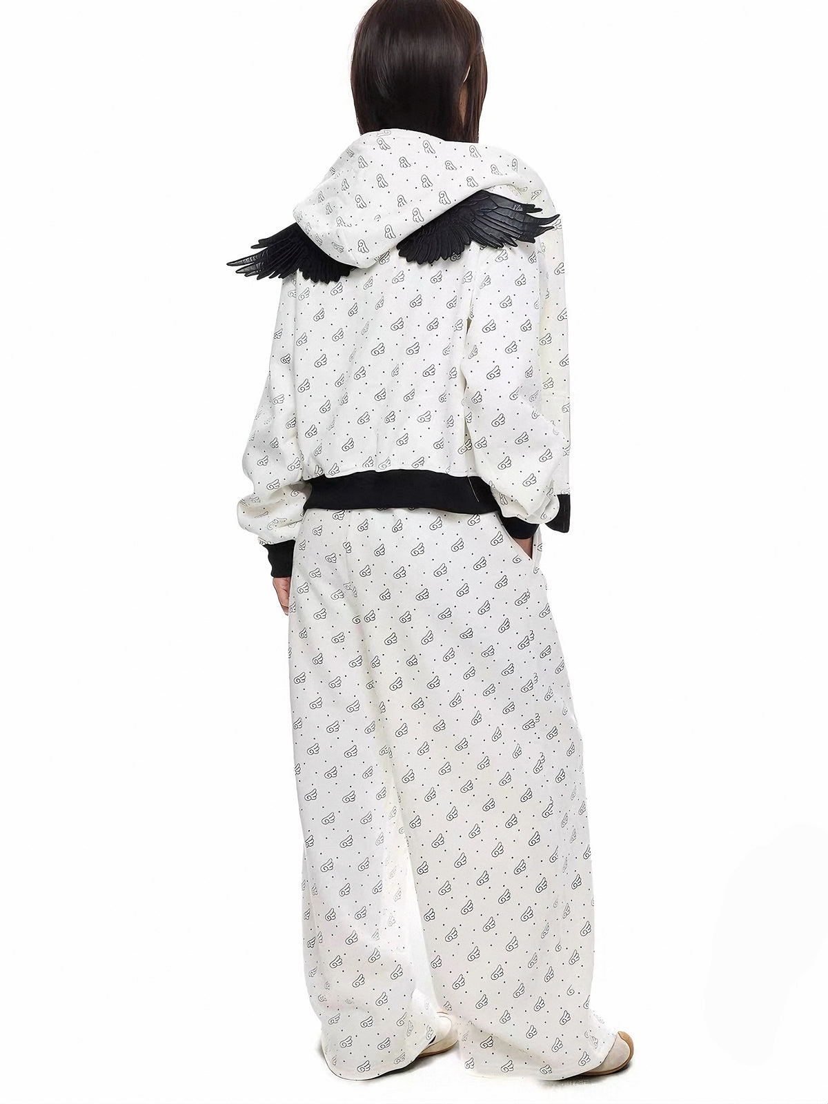 'Sweetie Angel' Kawaii Y2k Angel Rebel 3D Wings 2 Pieces Tracksuit Set