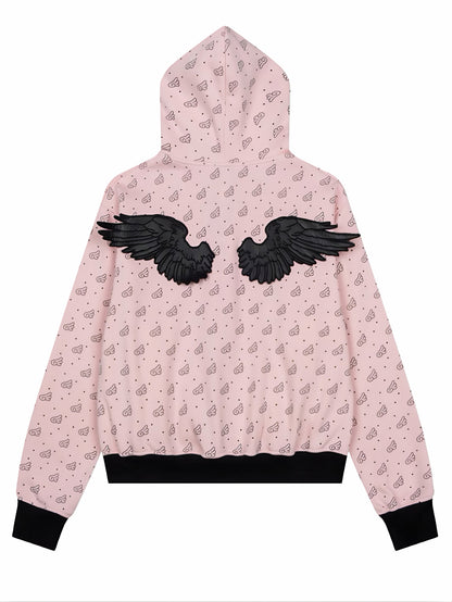 'Sweetie Angel' Kawaii Y2k Angel Rebel 3D Wings 2 Pieces Tracksuit Set
