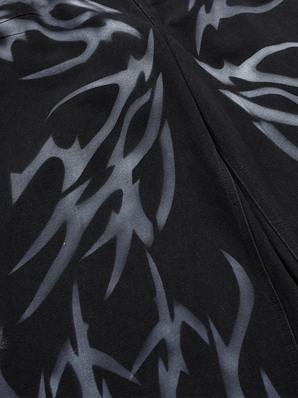 'Venom Butterfly' Thorn Rebel Graffiti Barrel Leg Jeans