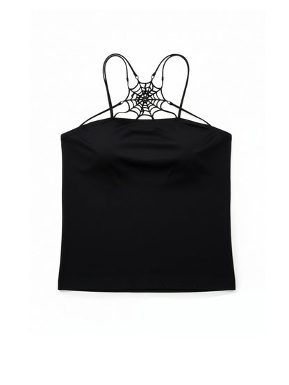 [🚀Upgraded Shipping]'Trapped Girl' Grunge Soft Goth Spider Web Cami Top AlielNosirrah