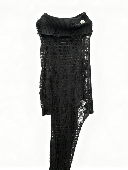 'Bare Charm' Off-Shoulder Irregular Design Knit Skirt AlielNosirrah