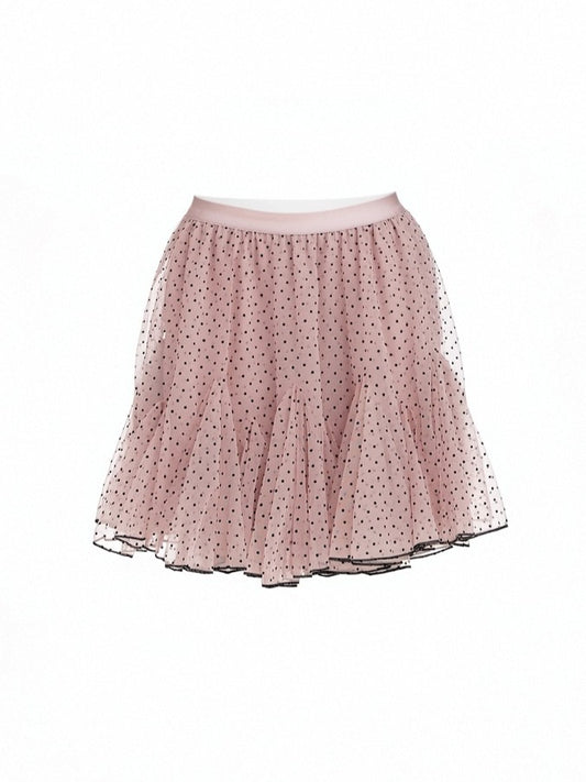 'Dot Ballet' Vintage Polka Dot Tiered Mesh A-Line Skirt AlielNosirrah