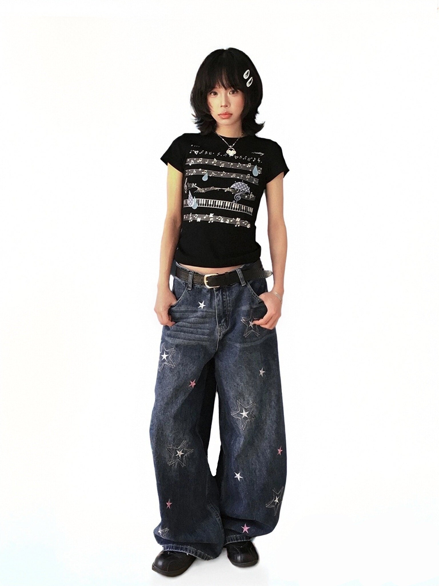 'Tune Dream' Cute Music Note Print Short Sleeve T-Shirt (Copy) AlielNosirrah