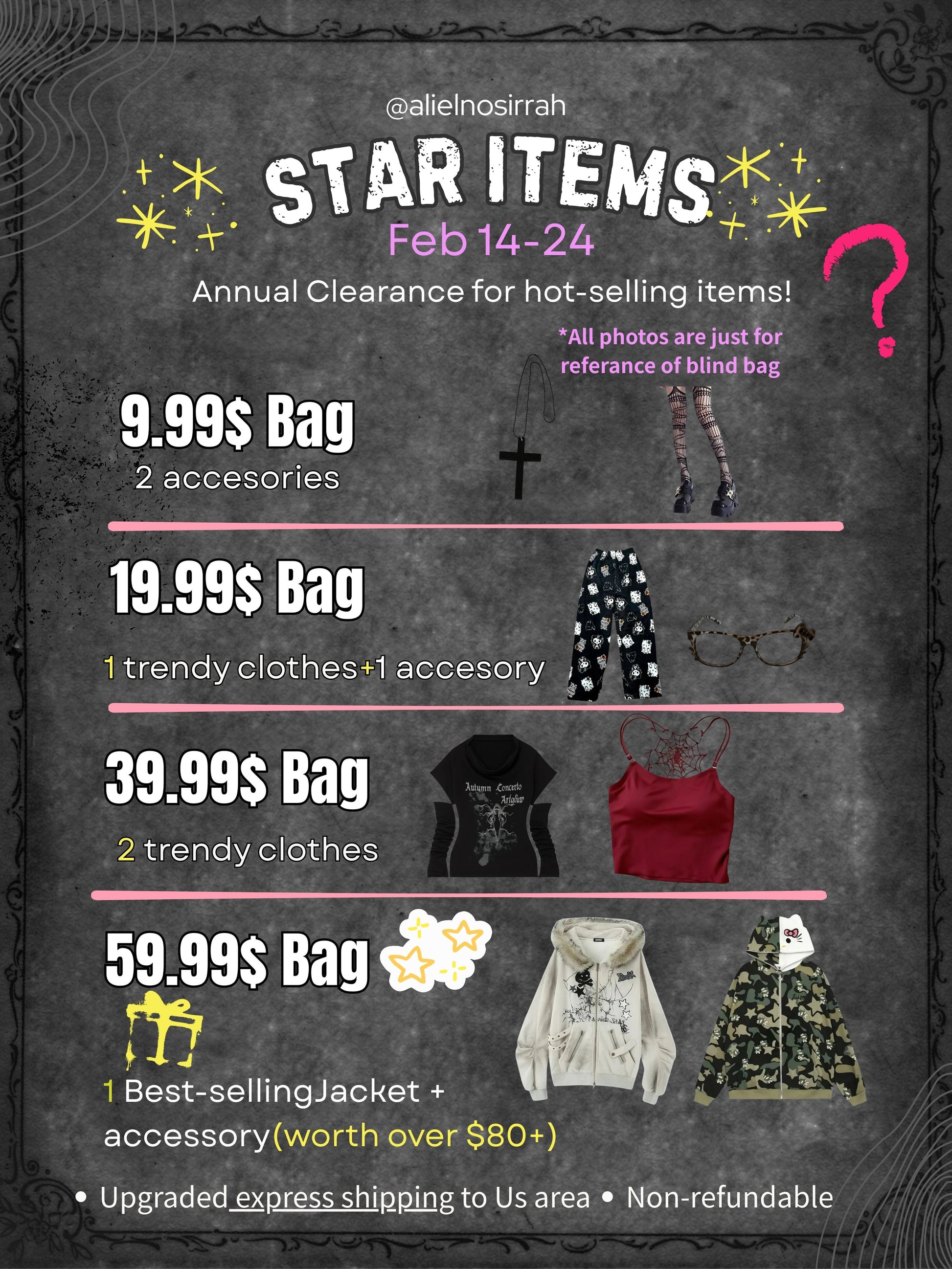 Alielnosirrah Shop Mystery Bag--Most Valuable Deals Of Year! AlielNosirrah