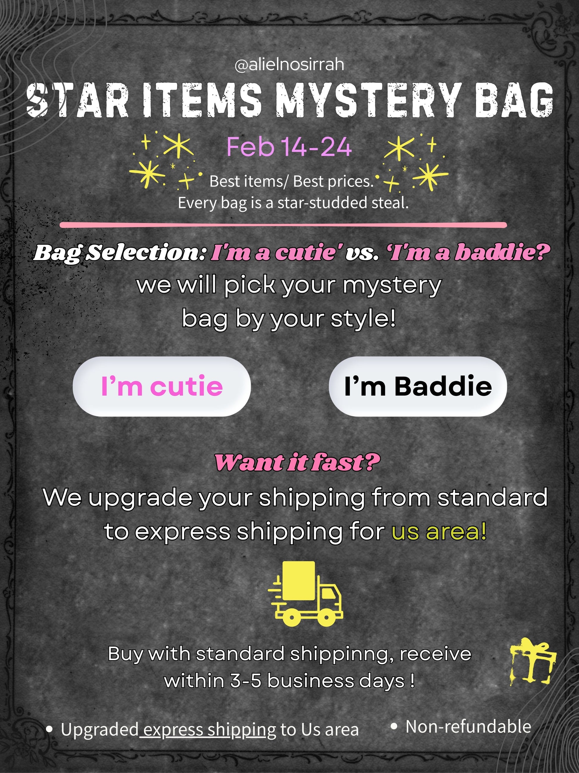 Alielnosirrah Shop Mystery Bag--Most Valuable Deals Of Year! AlielNosirrah