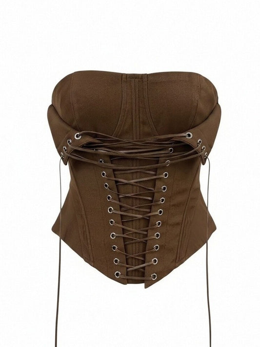 'Amber Corset' Lace-Up Corset Bandeau Top AlielNosirrah