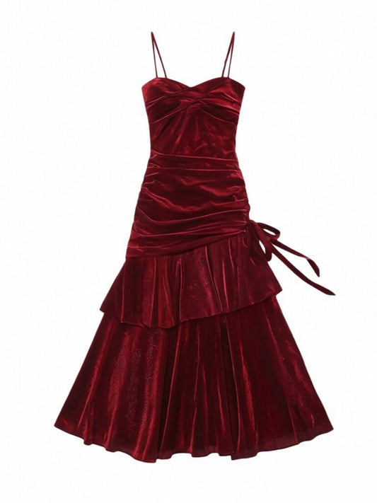 'Blood Moon' Wine Red Satin Cami Maxi Dress AlielNosirrah