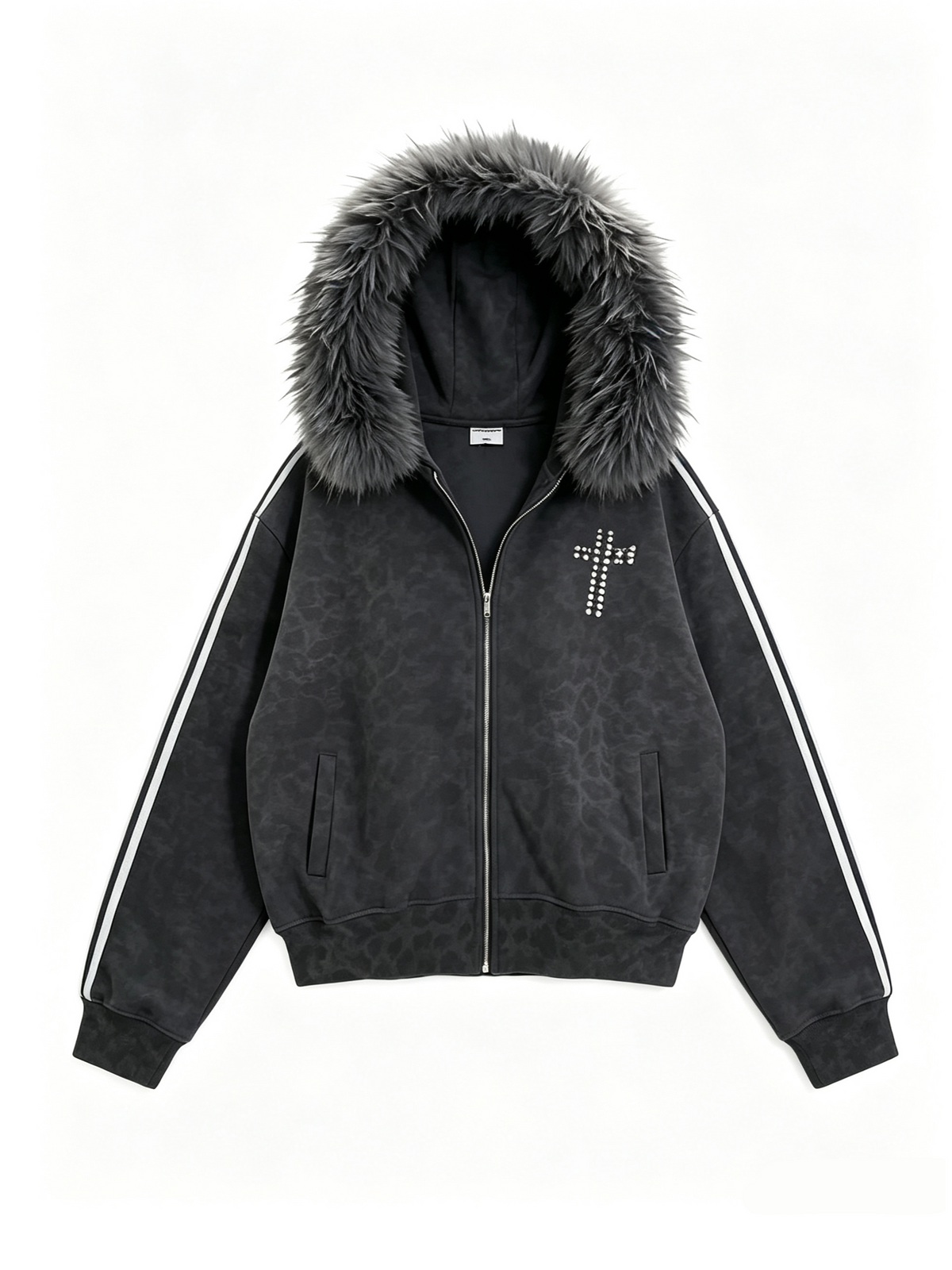 'Wild Dreams' Retro Wild Cross Rhinestone Detachable Faux Fur Collar