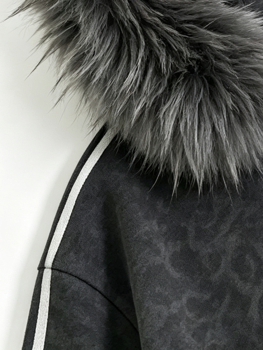 'Wild Dreams' Retro Wild Cross Rhinestone Detachable Faux Fur Collar