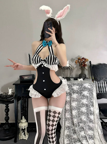 'White Rabbit' Wonderland Halloween Striped Bunny Ear Costume Set (Copy) AlielNosirrah