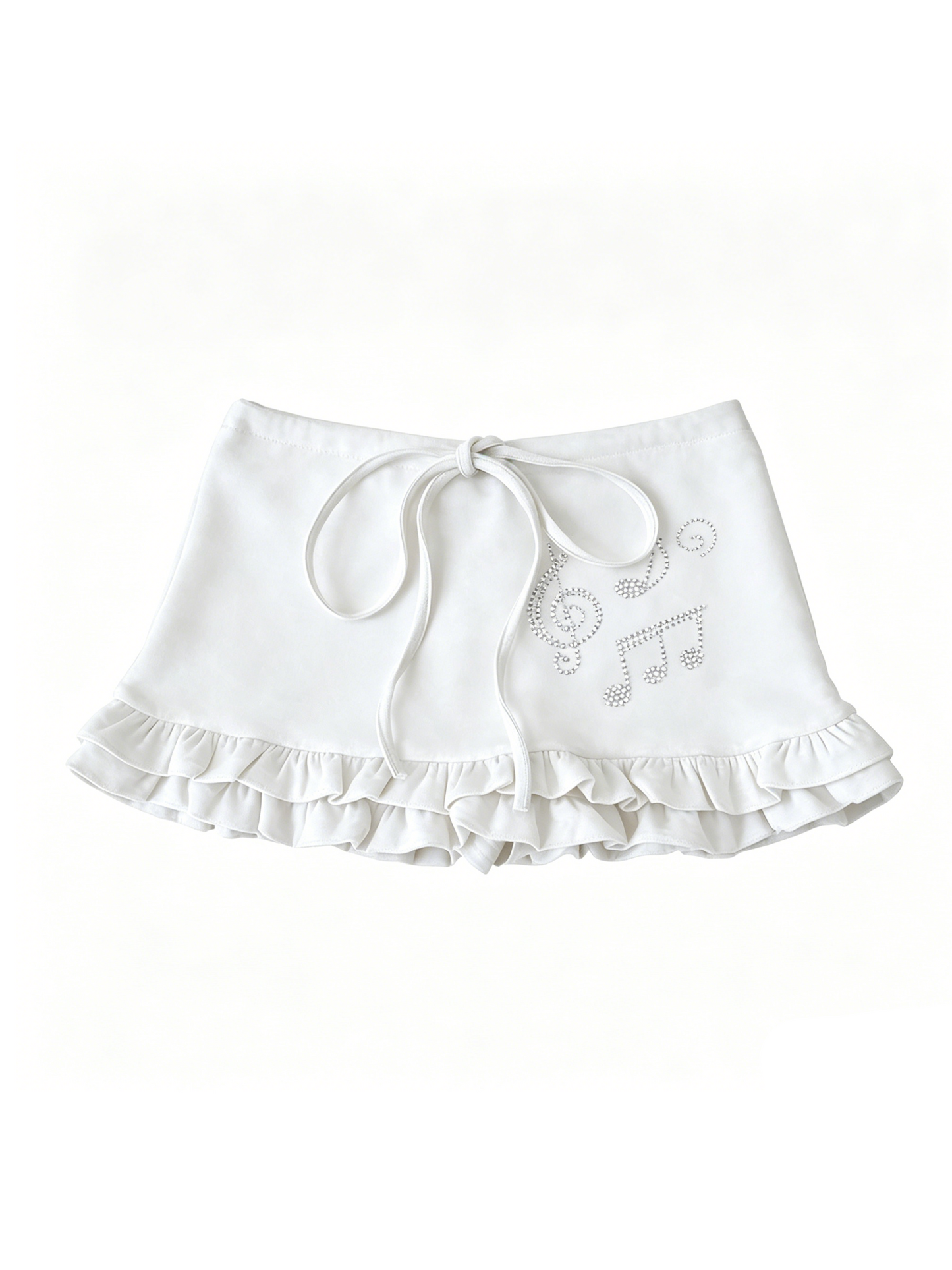'Dreamy Tune' Rhinestone Music Note Ruffle Skirt AlielNosirrah