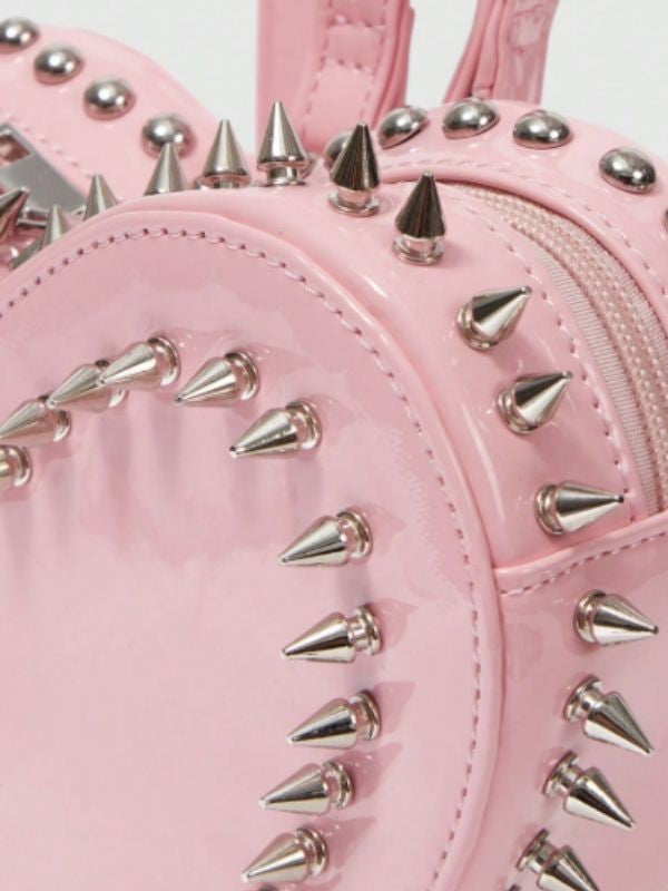 'Heart Rucksack' Heart Rivet Design Chain Backpack