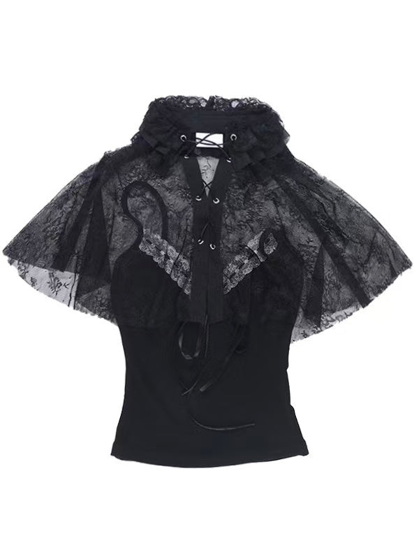 'Gloom Cloak' Dark Gothic Lace Cape Cami Set (Copy) AlielNosirrah