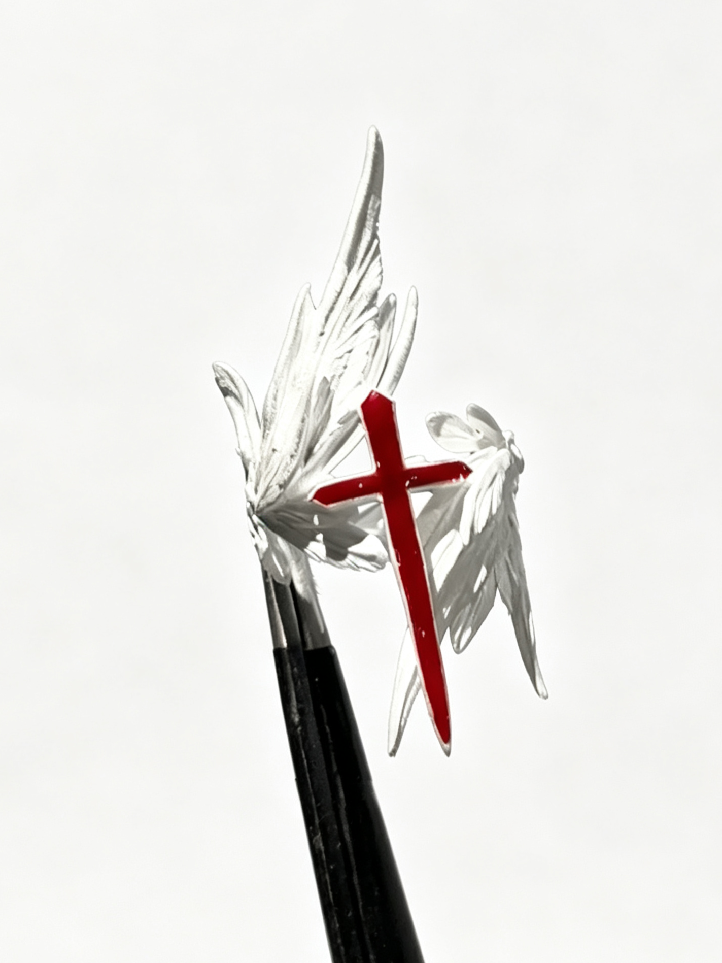'Freedom Wings' Hand‑Painted Cross Wing Alloy Ring