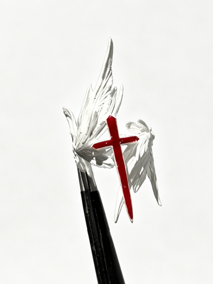 'Freedom Wings' Hand‑Painted Cross Wing Alloy Ring