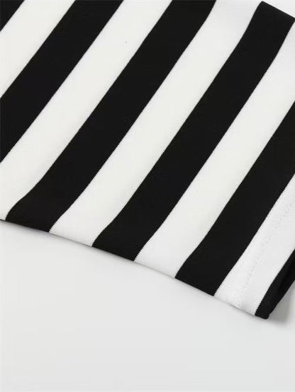'NoteSurge' Music Note Print Striped Raglan Long Sleeve Top
