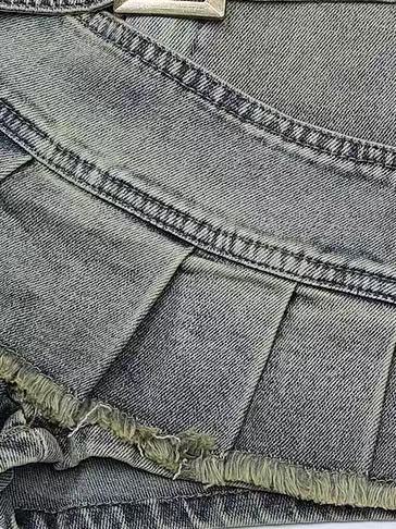 'Fadewave' Asymmetrical Washed Denim Mini Skirt