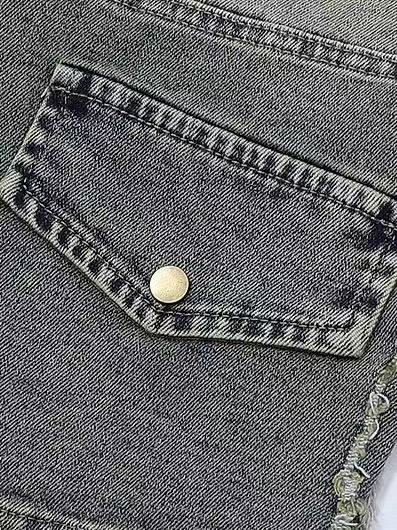 'Fadewave' Asymmetrical Washed Denim Mini Skirt