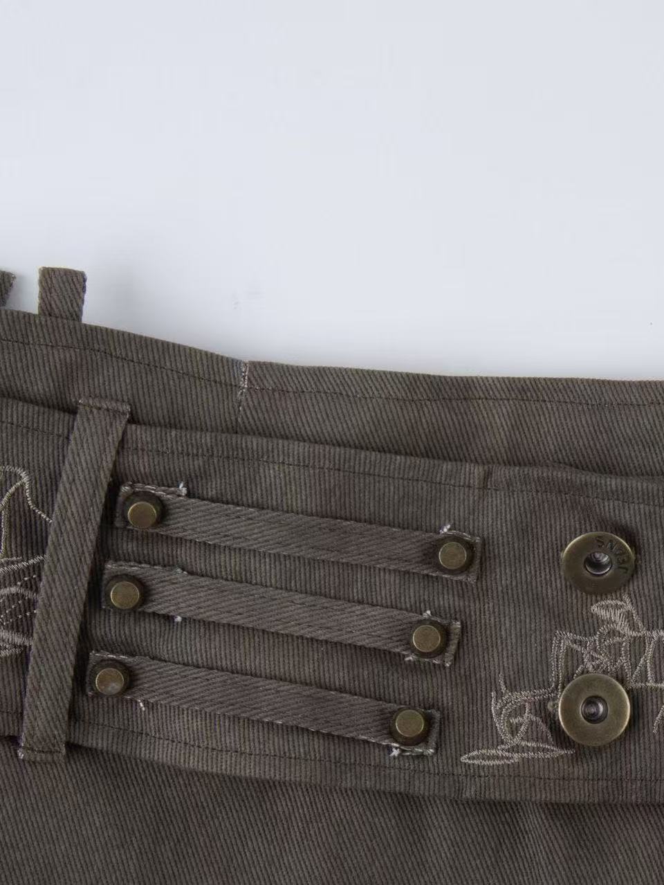 'Bullet Bloom' Metal Studded Embroidered Skort