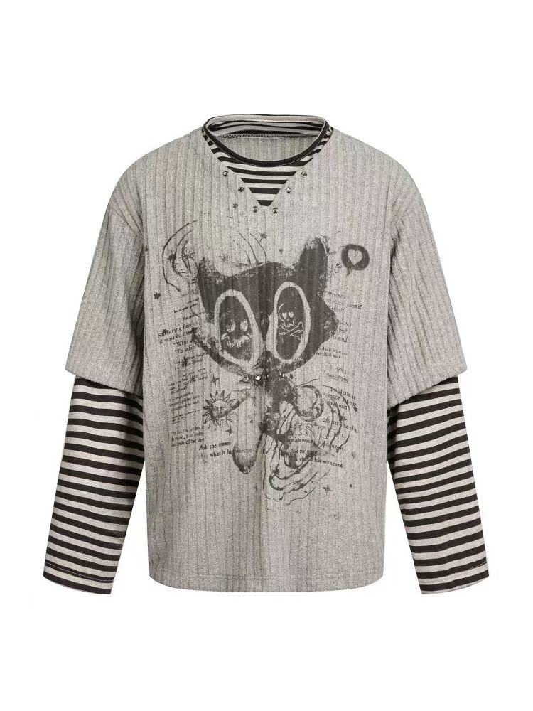 mochi-cat-cat-print-striped-patchwork-long-sleeve-top-1