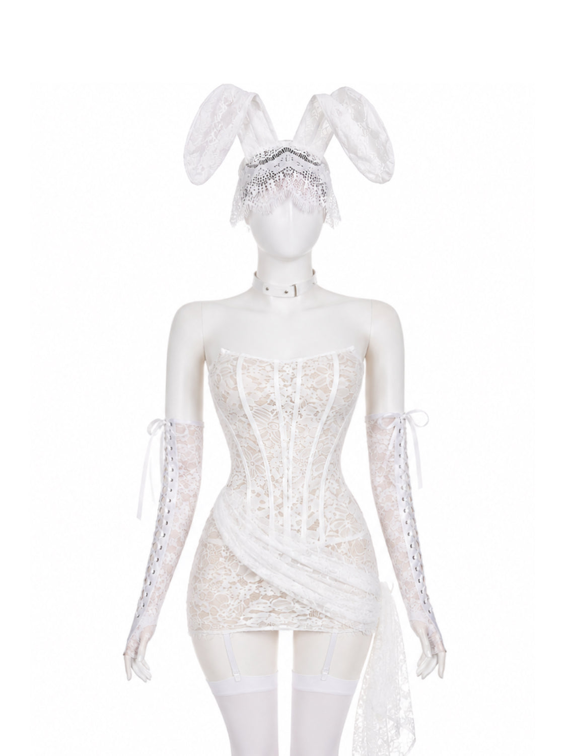 'Dream Rabbit' White Lace Corset Rabbit Costume Sets