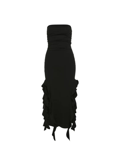 'Golden Hour' Irregular Ruffle Tube Dress Midi Skirt (Copy) AlielNosirrah