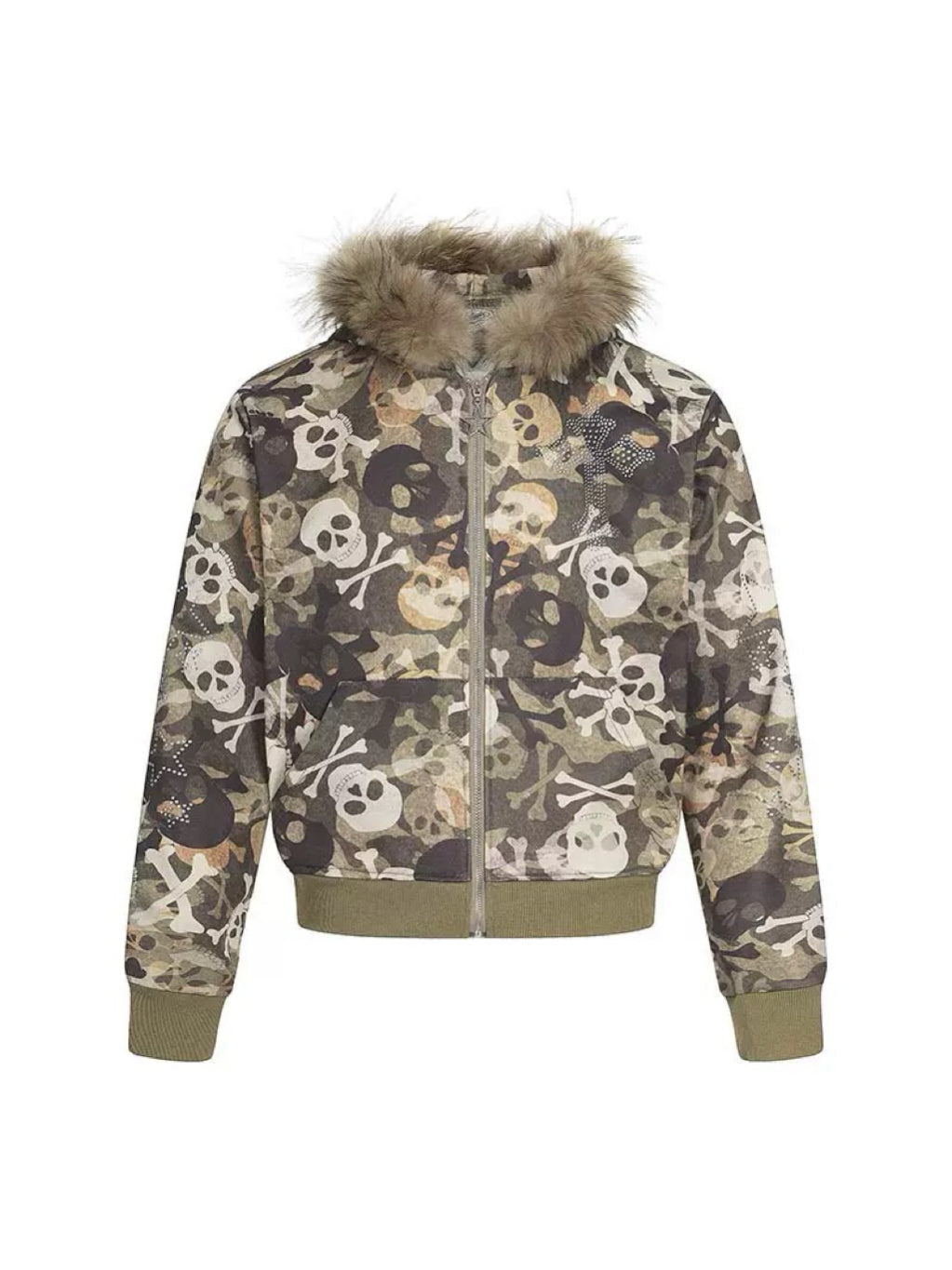 'Cold Bones' Y2k Grunge Streetstyle Skeleton Fluffy Hoodie AlielNosirrah