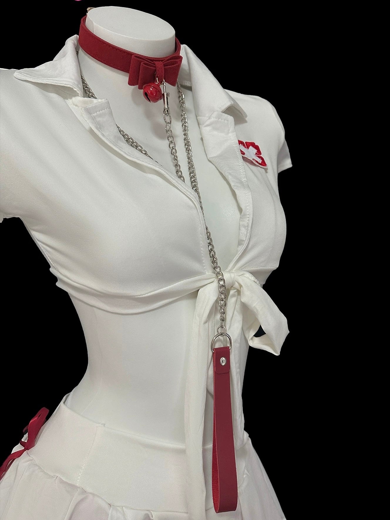 'Private Care' Halloween Sexy Crop Top Skirt Nurse Costume AlielNosirrah