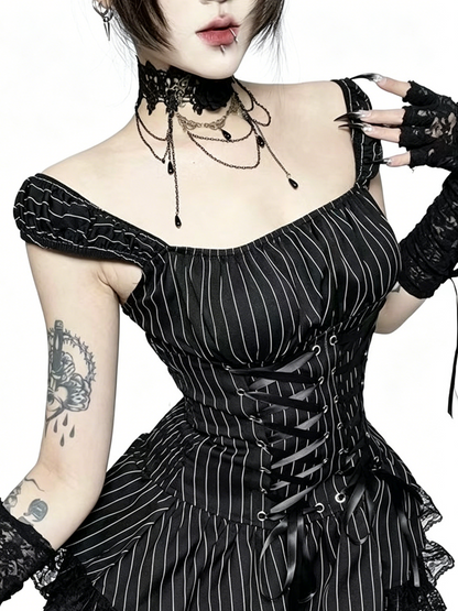 dark-ballet-gothic-striped-ruffle-dress-3