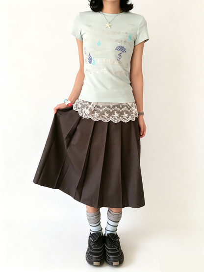 'Tune Dream' Cute Music Note Print Short Sleeve T-Shirt (Copy) AlielNosirrah