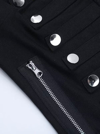'Double Clasp' Punk‑Style Double‑Breasted Sleeveless Vest