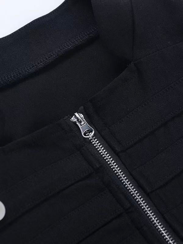 'Double Clasp' Punk‑Style Double‑Breasted Sleeveless Vest