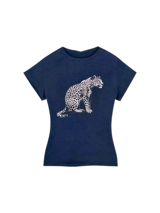 'Pink Leopard' Y2k Summer Leopard Crop Shirts AlielNosirrah