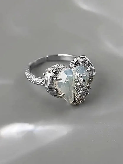 'Mermaid' Clear Heart Shape Rings AlielNosirrah