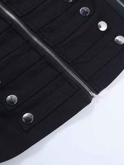 'Double Clasp' Punk‑Style Double‑Breasted Sleeveless Vest