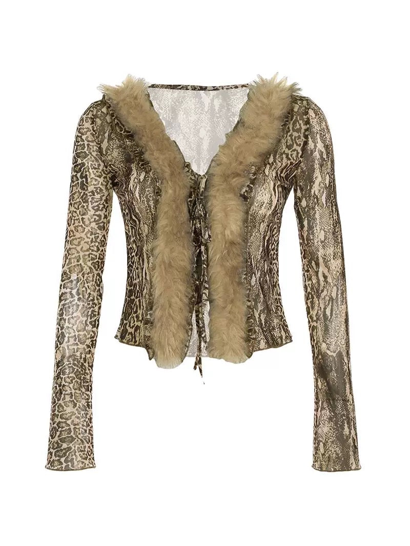 ’Story Teller' Tribe Style Off Shoulder Fluffy Fur Shirts AlielNosirrah