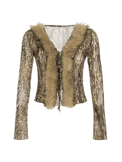 ’Story Teller' Tribe Style Off Shoulder Fluffy Fur Shirts AlielNosirrah