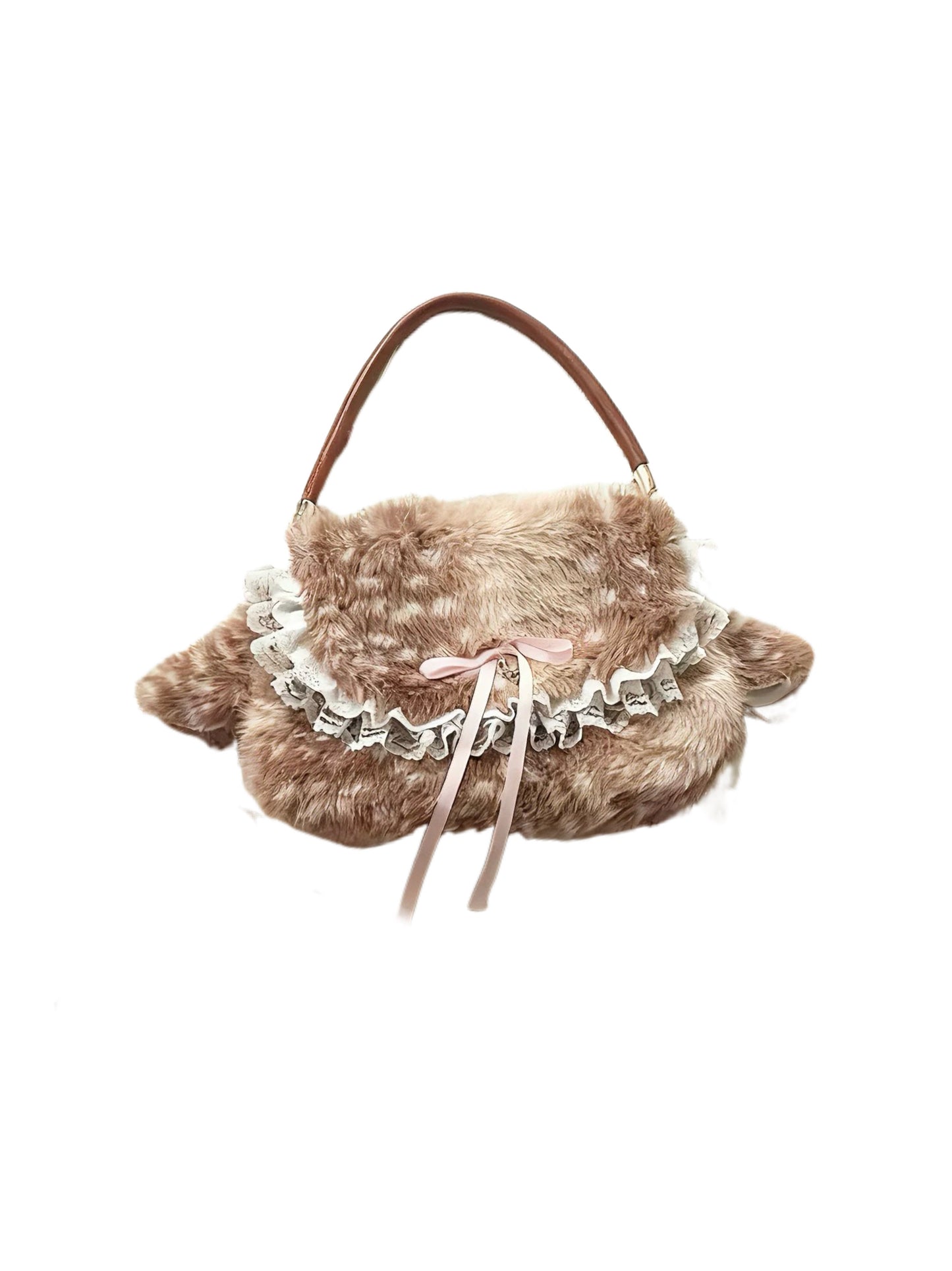 'Sweet Tale' Kawaii Deer Pattern Faux Fur Hand Bag AlielNosirrah